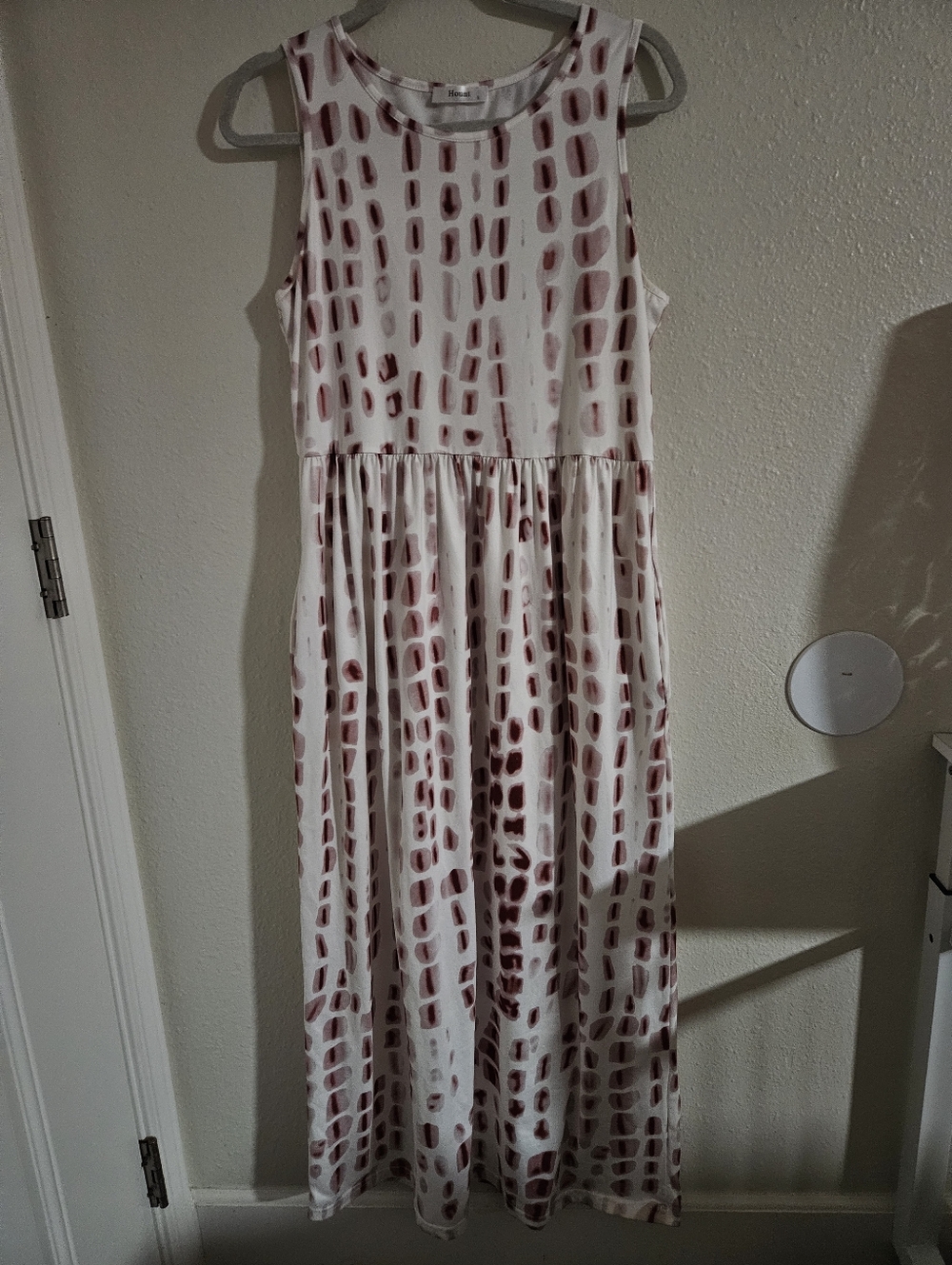 Hount Abstract Tie Dye Maxi Dress with Pockets Sleeveless Boho Summer Sun Dress